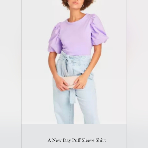 a new day Tops - A New Day Lavender Puff Sleeve Top